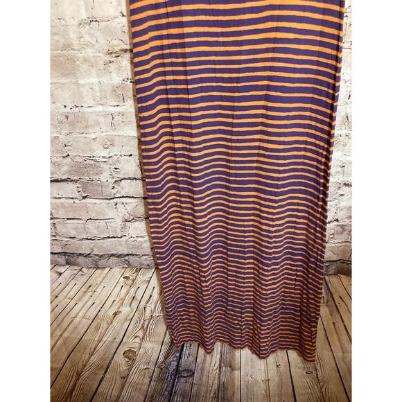 Hiho Maxi Dress Womens Small Purple & Orange Striped Full Length Stretch - Picture 3 of 16